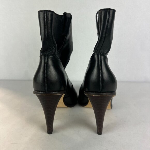 Cole Haan NikeAir Ankle Booties Womens 7.5 Black Leather Pull On Heeled Boots - Picture 3 of 11